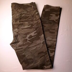 Loft Womens Mid Rise Skinny Leg Green Camouflage Jeans Size 6T Edgy Streetwear